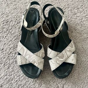 Mephisto snakeskin wedge sandals, size 39